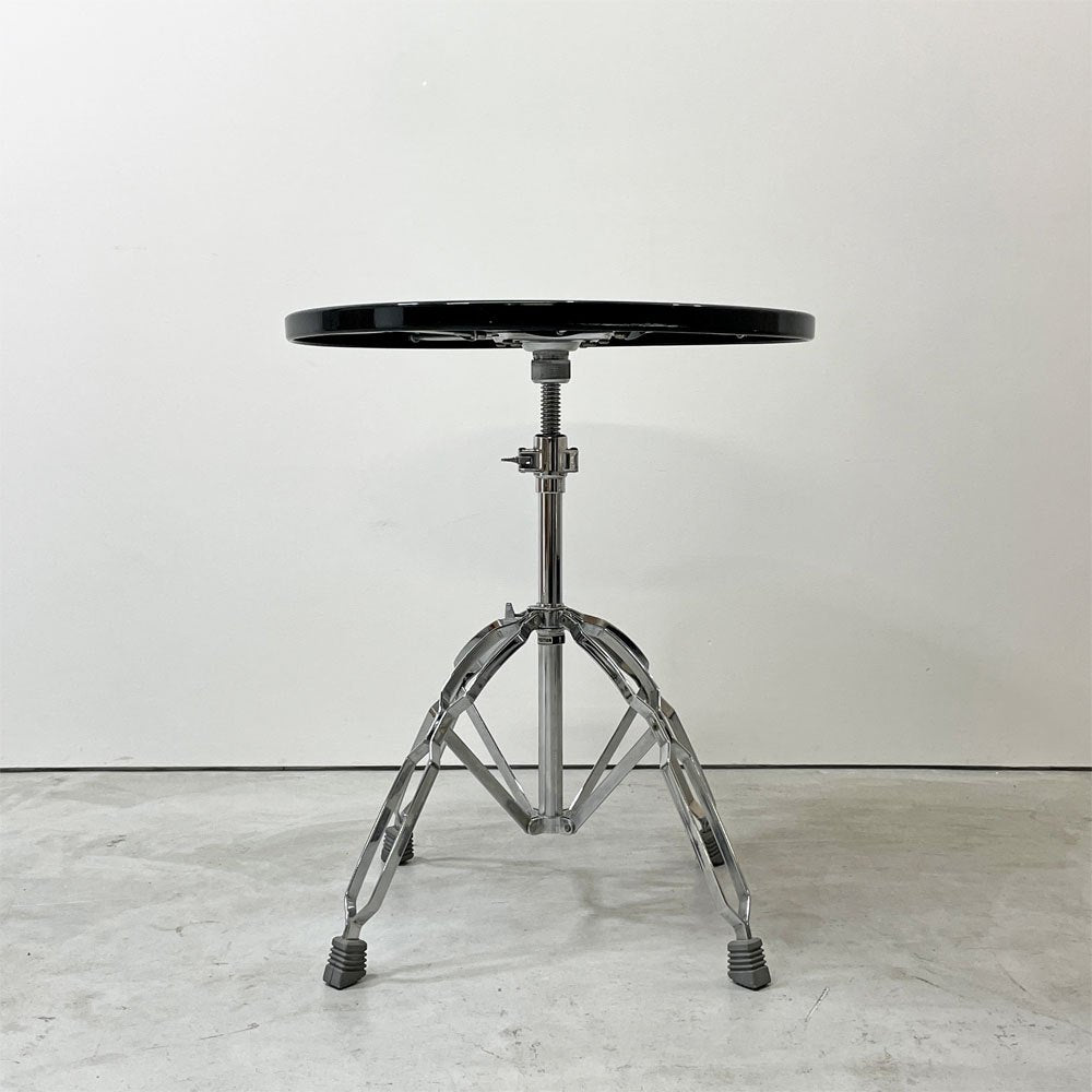 ダルトン DULTON X4 table X4テーブル カフェテーブル サイドテーブル ラウンド スチール クロームメッキ ブラック 折りたたみ式 インダストリアル 廃番 ●
