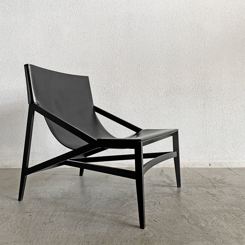 カッシーナ Cassina グランドツアー Grand Tour ピロッタ 470 PILOTTA ラウンジチェア レザーシート ブラック ロドルフォ・ドルドーニ 参考価格33万円 廃番 B 〓