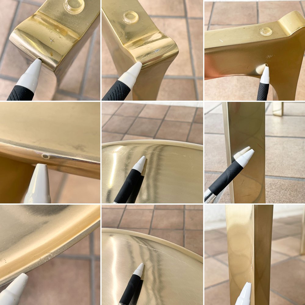 ロッシュ ボボア ROCHE BOBOIS ボウ BOW サイドテーブル コーヒーテーブル トレイテーブル アルミニウム ブラスカラー 真鍮仕上げ Piks Design ◇