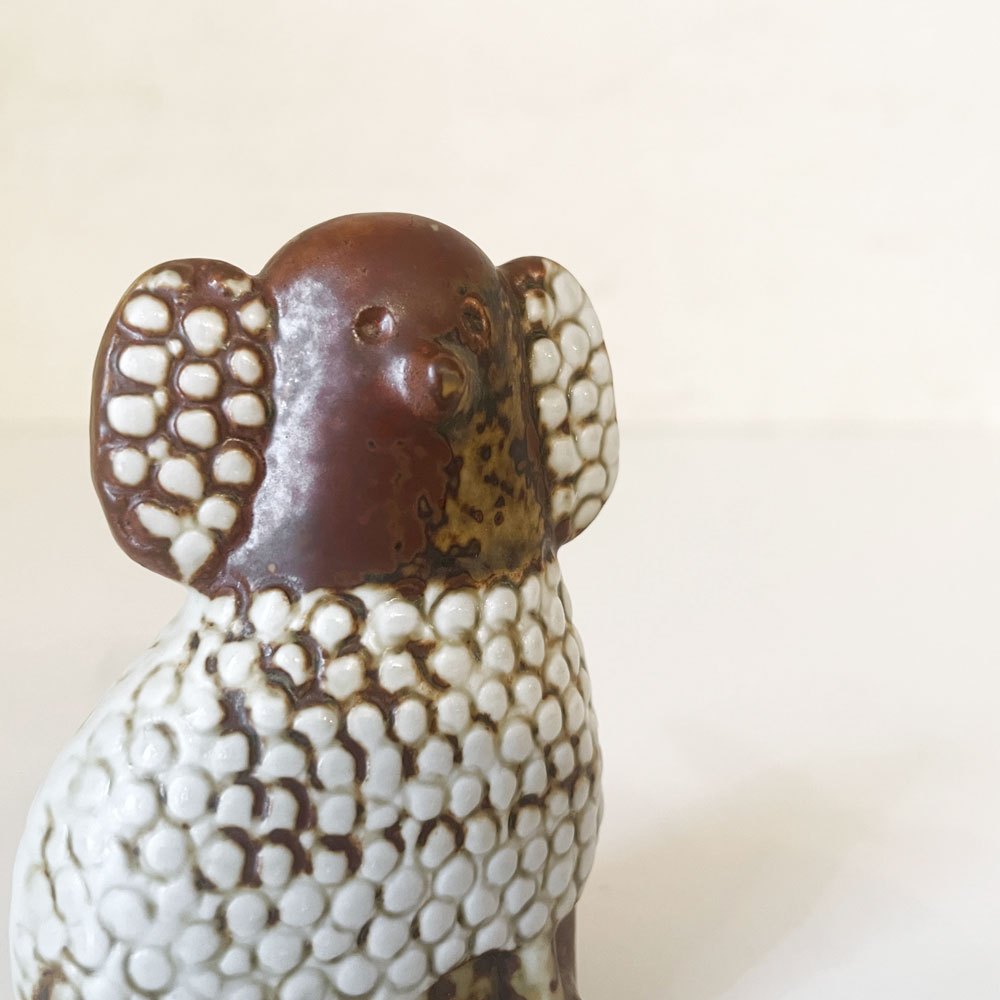 グスタフスベリ Gustavsberg ケンネル Kennel ツインプードル Tvilling Pudlar 右向き H6.5cm 陶製フィギュリン リサ・ラーソン スウェーデン 北欧ビンテージ ◎