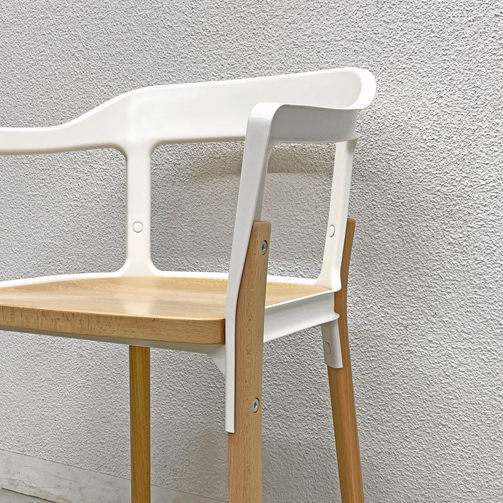 マジス MAGIS スティールウッドチェア Steelwood Chair ホワイト＆ビーチ アームチェア ロナン & エルワン・ブルレック イタリア A 〓