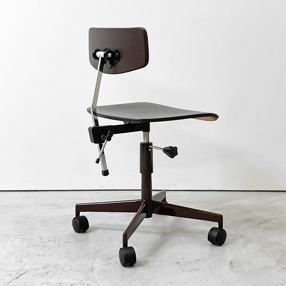 ラボファ Labofa デスクチェア オフィスチェア プライウッド ブラウン ダブルホイール 高さ調整可 デンマーク製 北欧家具 ●