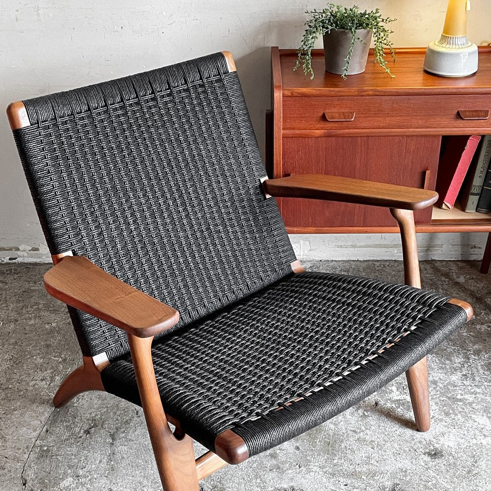 カールハンセン＆サン Carl Hansen & Son CH25 イージーチェア ラウンジチェア ウォールナット材 ブラックペーパーコード ハンス・J・ウェグナー デンマーク 北欧家具 ■