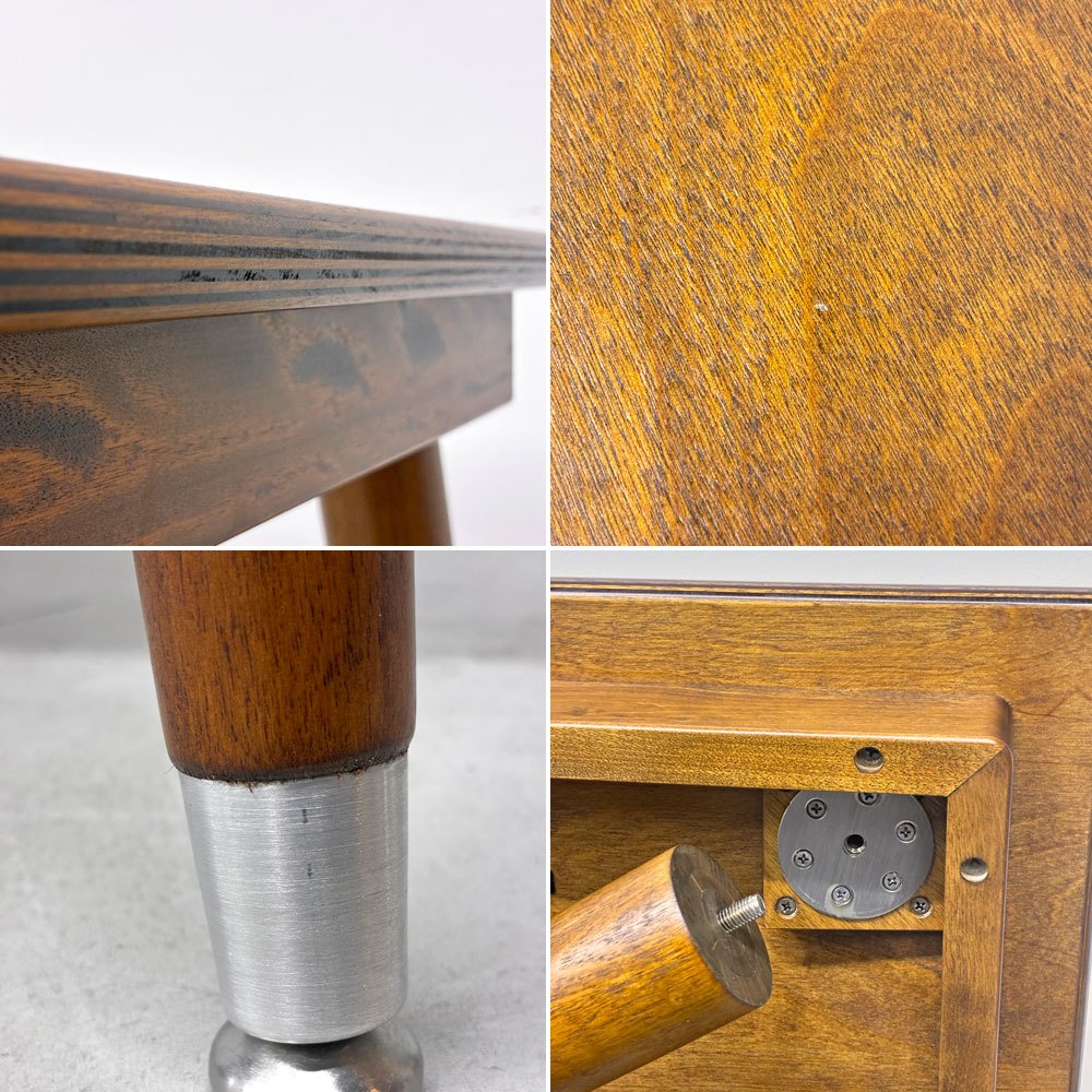 パシフィックファニチャーサービス PACIFIC FURNITURE SERVICE P.F.S スクエアテーブル SQUARE TABLE Lサイズ ダークブラウン バーチ材 樺 W80cm 美品 定価￥88,000- ◎