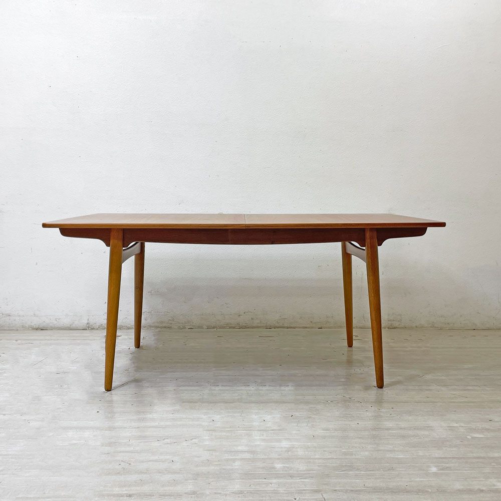 アンドレアス・タック Andreas Tuck エクステンション ダイニングテーブル AT310 チーク材×オーク材 ハンス・Ｊ・ウェグナー 北欧 デンマークビンテージ ●