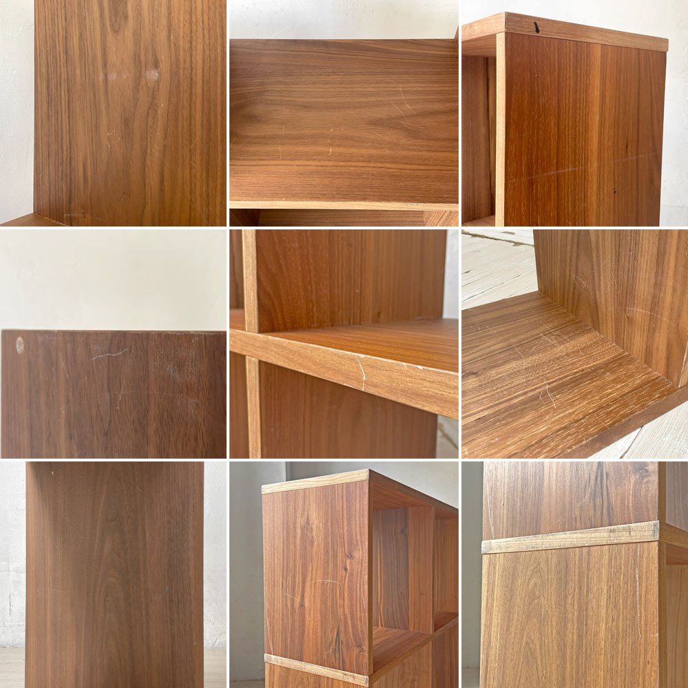 無印良品 MUJI スタッキングシェルフ ウォールナット材 ステップシェルフ オープンシェルフ 本棚 飾り棚 1列3段＋1列2段 ★