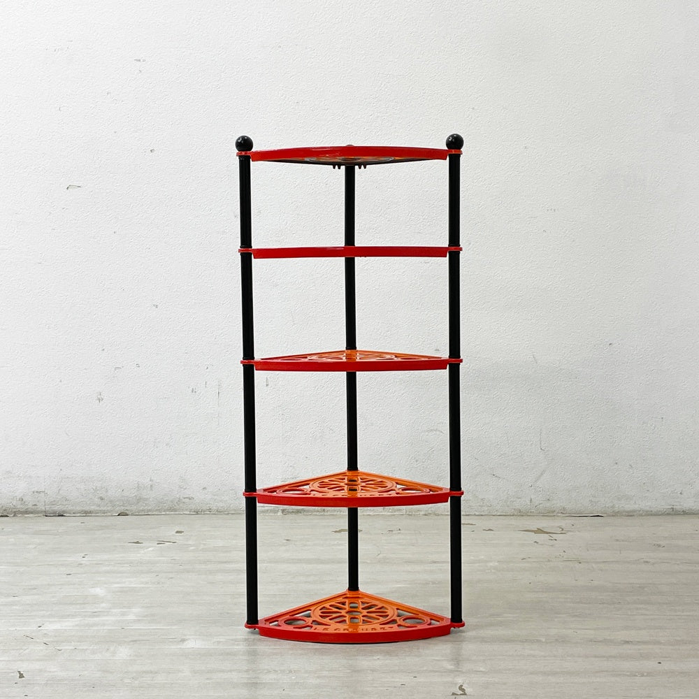 ルクルーゼ LE CREUSET ポットスタンド 5段 オレンジ ホーロー 鋳物 フランス 廃番 箱付き ●