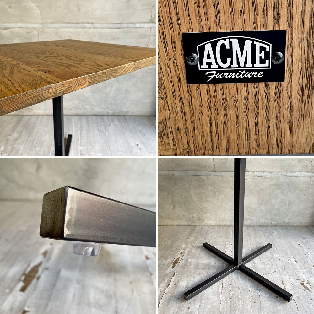 アクメファニチャー ACME Furniture グランビュー GRANDVIEW カフェテーブル オーク無垢材 スチール スクエア天板 インダストリアル 現状品 ♪