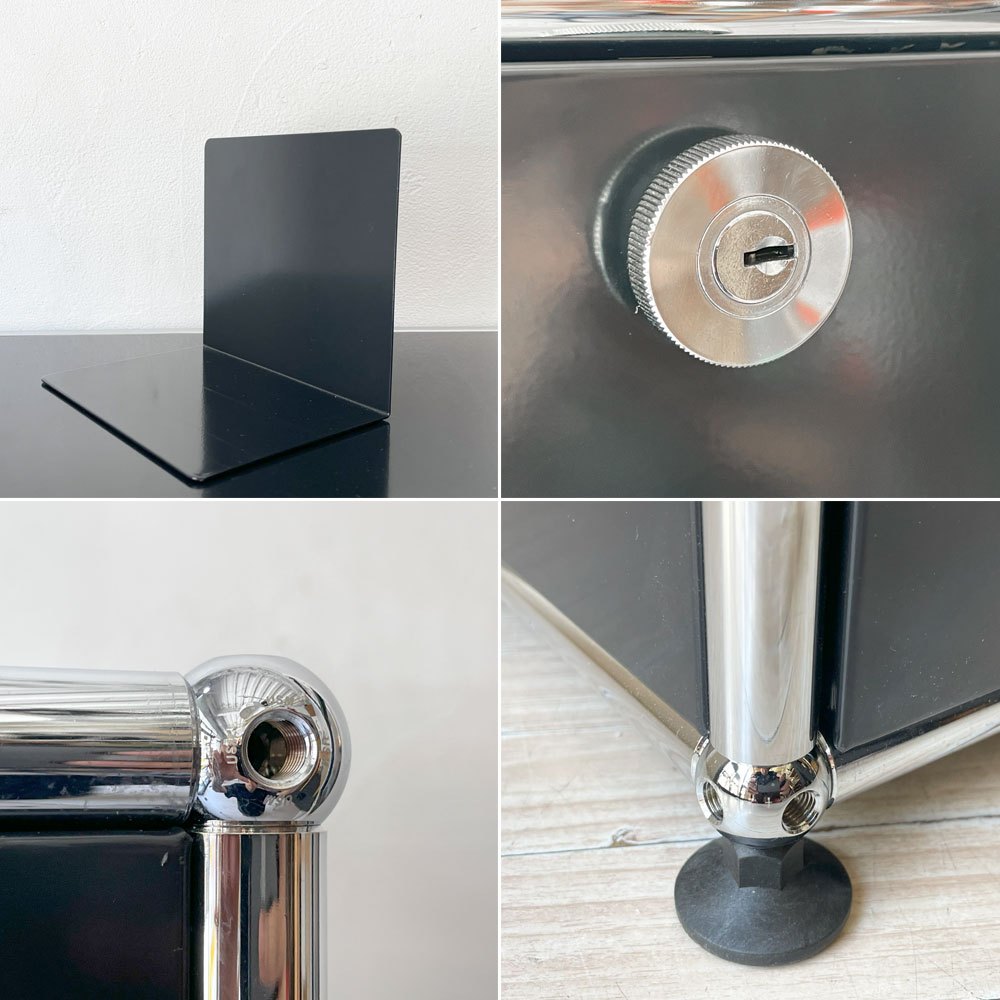 ユーエスエムハラー USM Haller モジュラーファニチャー Modular Furniture キャビネット シェルフ 1列4段 旧型 スイス ★