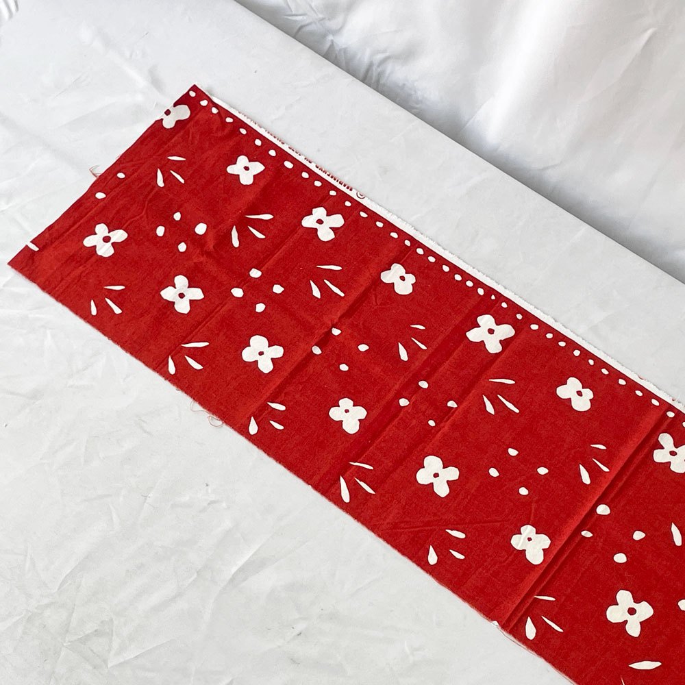 マリメッコ marimekko クッカケト KUKKAKETO フィンランド ビンテージ ファブリック W27 x H113cm 朱色 石本藤雄 北欧雑貨 ◇