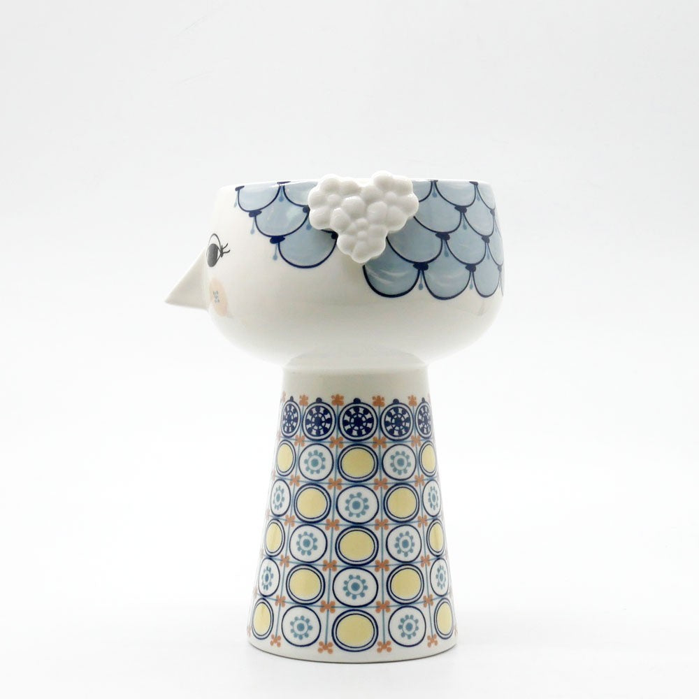 ビヨン・ヴィンブラッド BJORN WIINBLAD デコール DECOR エヴァ EVA フラワーベース 花器 ブルー H18.5cm 箱付き デンマーク 北欧雑貨 ●