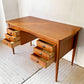 デンマークビンテージ Danish Vintage チーク材 6ドロワー 両袖デスク 6dr Teak Double sleeve desk 背面収納 北欧家具 ★