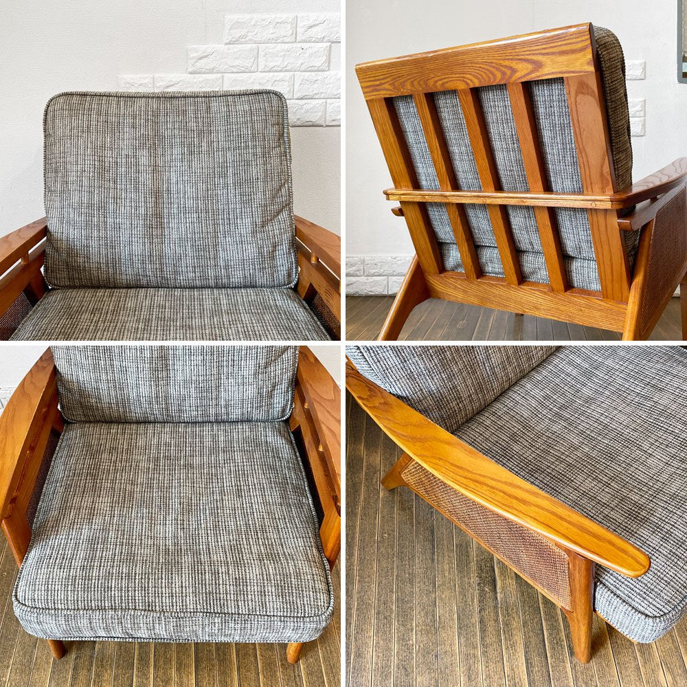 アクメファニチャー ACME Furniture ウィッカー WICKER ラウンジチェア 1Pソファ ハックベリー ラタン グレー USビンテージスタイル 定価83,600円 ◎