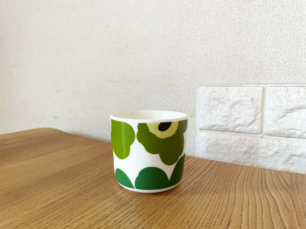 マリメッコ marimekko ウニッコ UNIKKO ラテマグ グリーン Φ7.5cm マイヤ・イソラ Maija Isola フィンランド 北欧食器 廃番 ◎