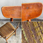 北欧ビンテージ Scandinavian vintage ダイニングチェア チーク材 x ビーチ材 ブラウン系 ストライプ柄 ファブリック 北欧家具 ■