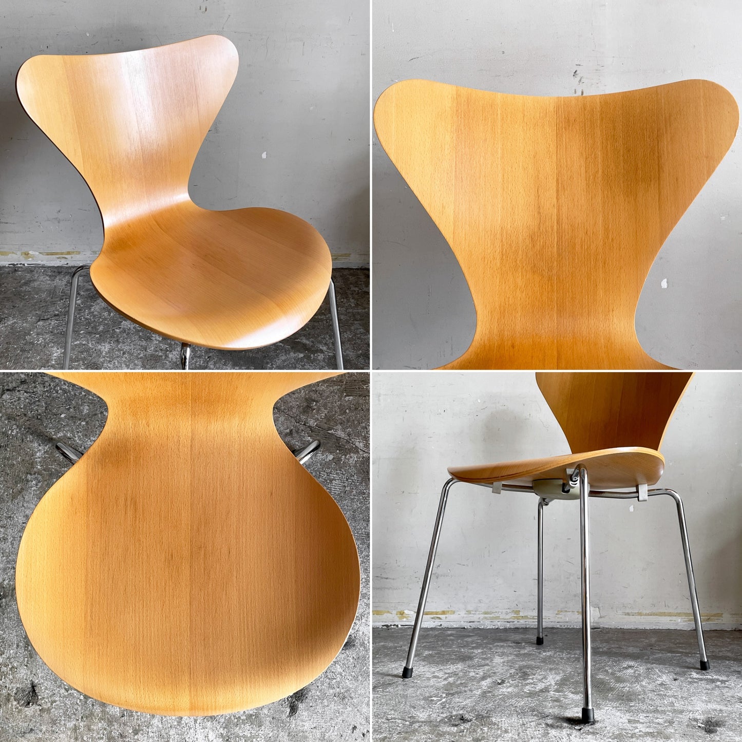 フリッツハンセン Fritz Hansen 3107 セブンチェア ビーチ材 ナチュラル ラッカー仕上げ アルネ・ヤコブセン スタッキング デンマーク 北欧家具 A ■