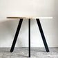 かなでもの KANADEMONO ザ・カフェテーブル THE CAFE TABLE Black Steel 4pin ラウンド ラバーウッド材 ナチュラル Φ90cm ■