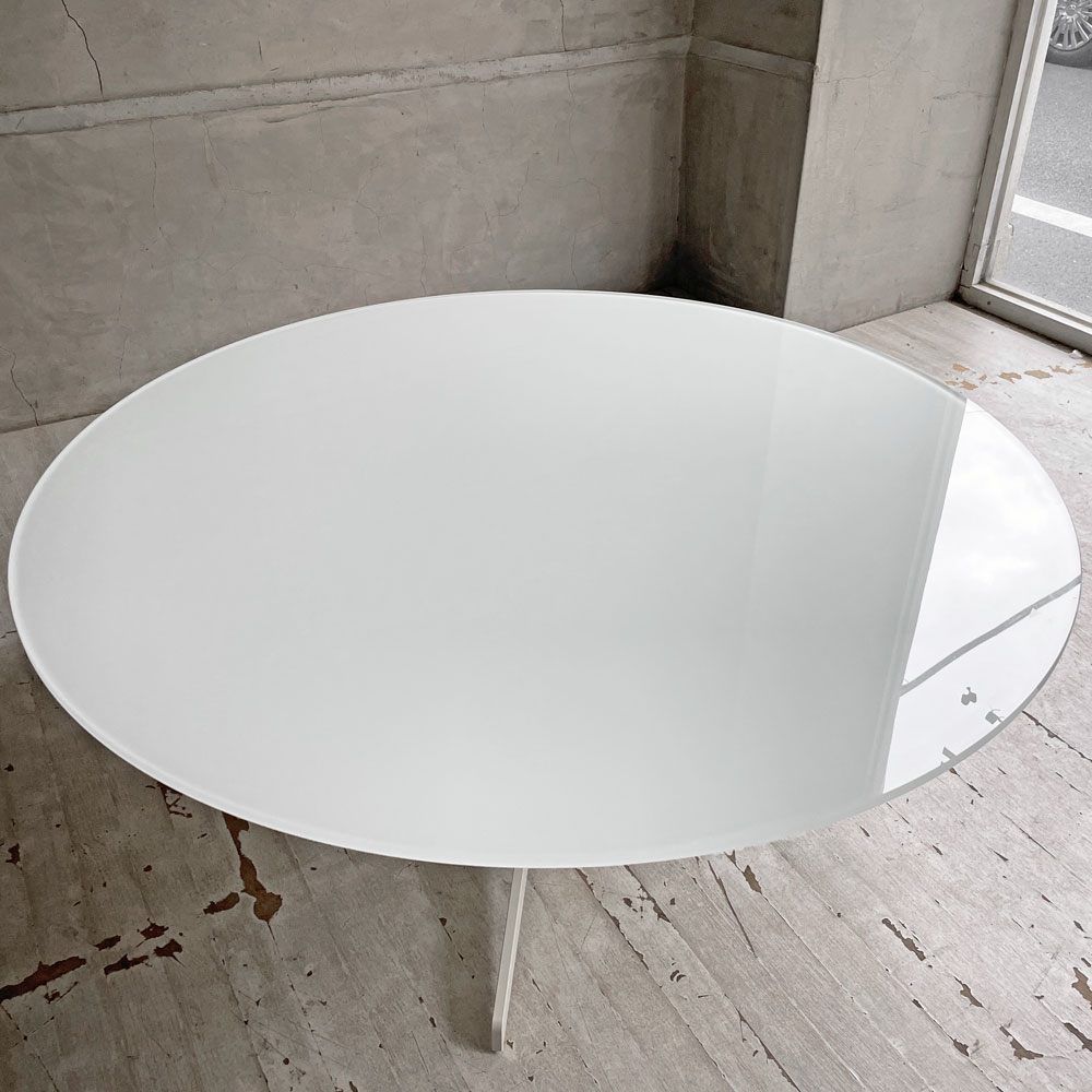 フリッツハンセン Fritz Hansen スペーステーブル SPACE TABLE コーヒーテーブル ローテーブル Φ100cm ラウンド ガラス天板 スチールレッグ イエス＋ラウブ 廃番 ♪