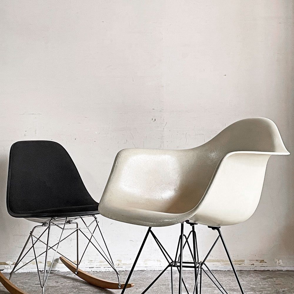 ハーマンミラー Herman Miller アームシェルチェア セカンド 2nd FRP パーチメント すっぴんモデル エッフェルベース イームズ ミッドセンチュリー ■
