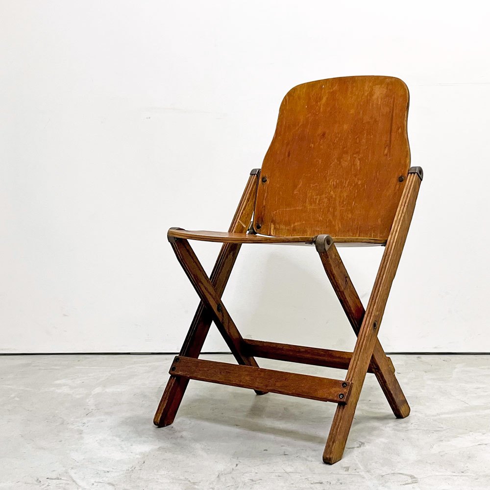 アメリカンシーティングカンパニー AMERICAN SEATING COMPANY フォールディングチェア 折り畳み USビンテージ インダストリアル B ●