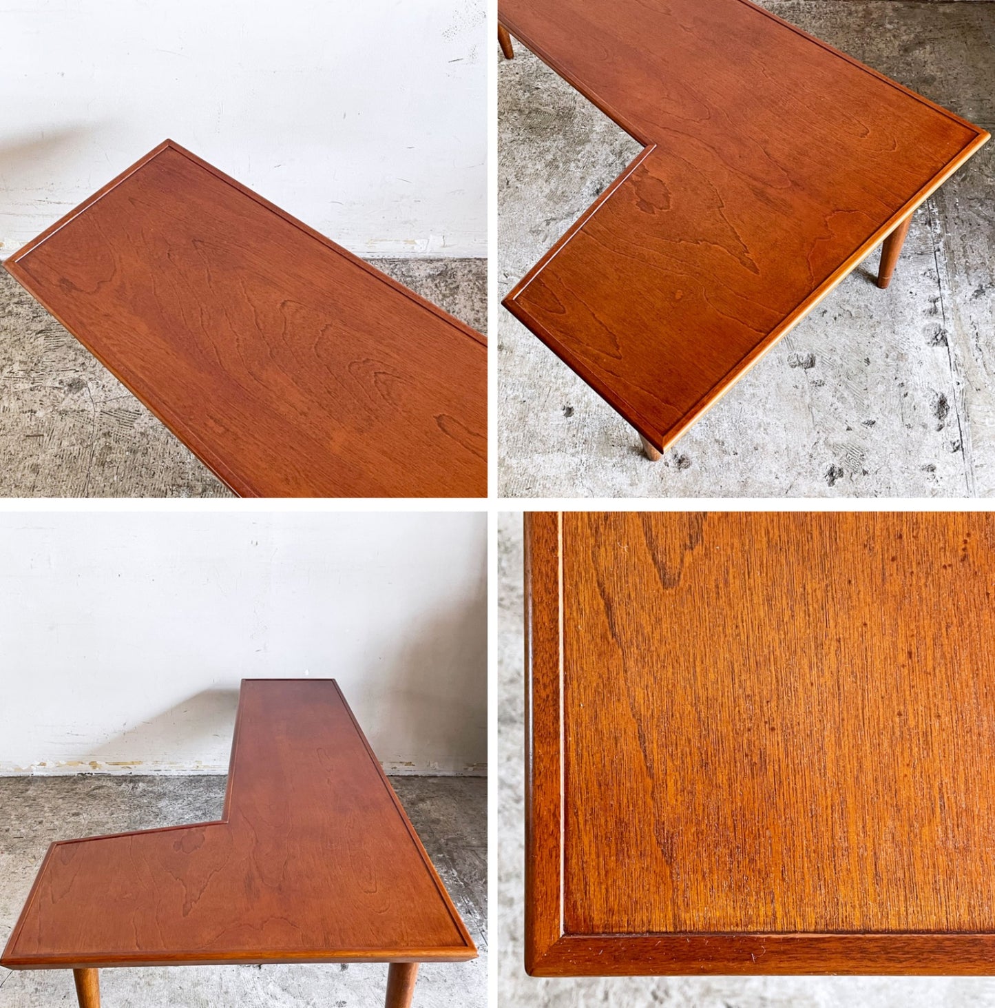 パシフィックファニチャーサービス P.F.S ラダーティーテーブル RUDDER TEA TABLE コーヒーテーブル 樺材 L字型天板 3本脚 ■