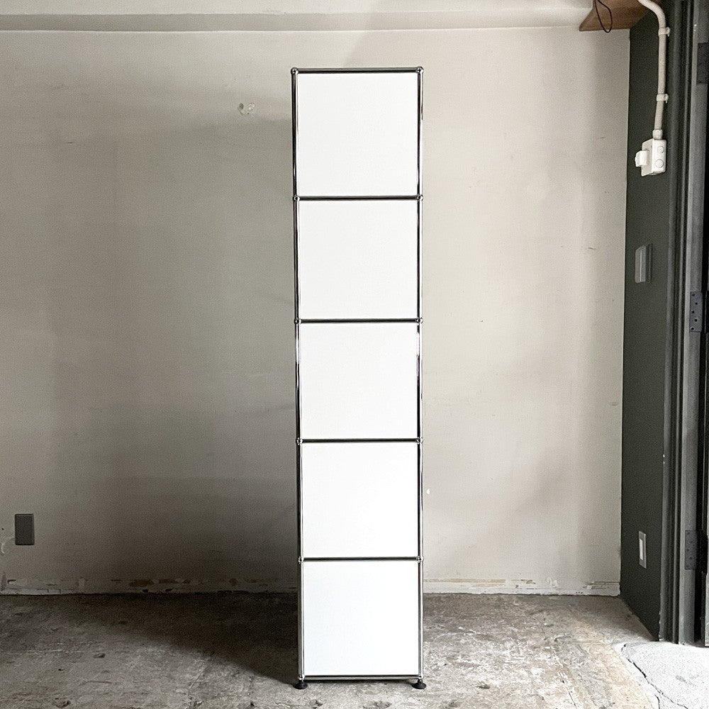ユーエスエムハラー USMハラー USM Haller モジュラーファニチャー キャビネット シェルフ 1列5段 W77×D37cm エクステンションドア×1 メタルボックスインサート付×1 ■