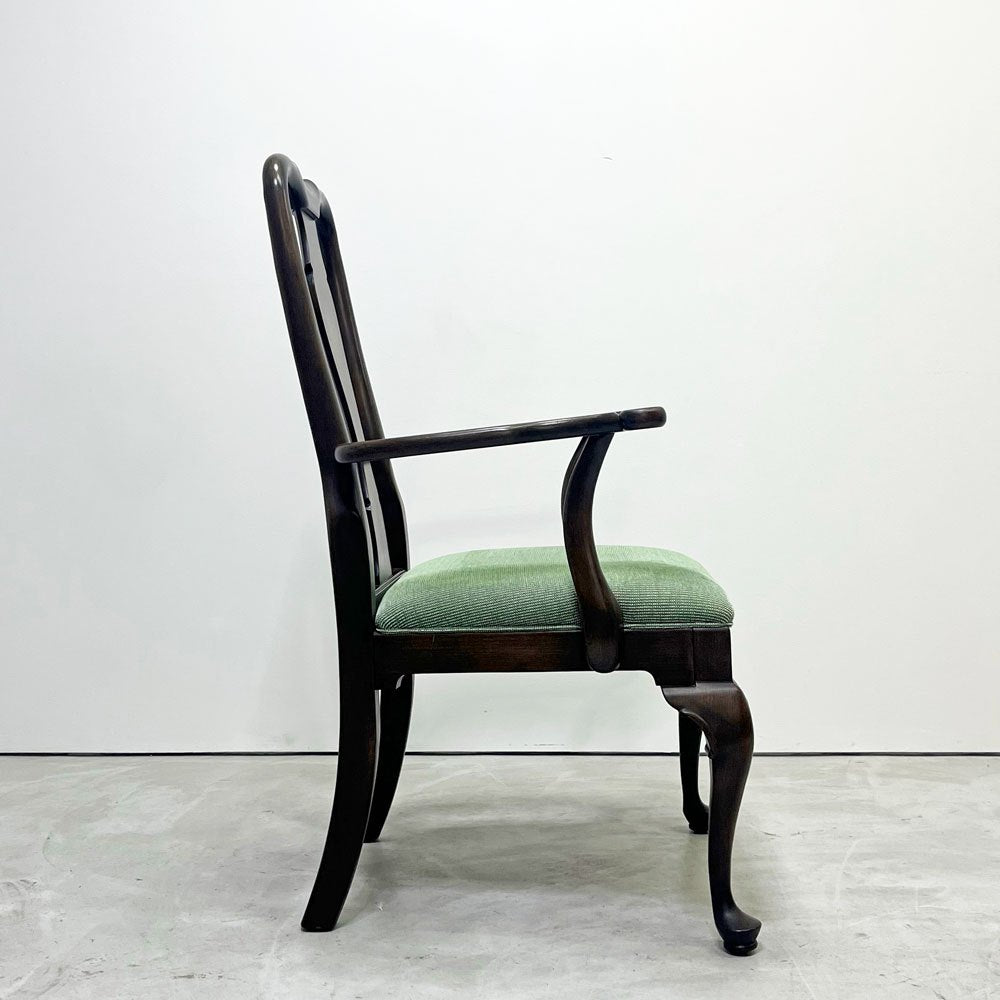 イーセンアーレン ETHAN ALLEN クイーンアンスタイル アームチェア ダイニングチェア ビンテージ Vintage クラシカルデザイン ●
