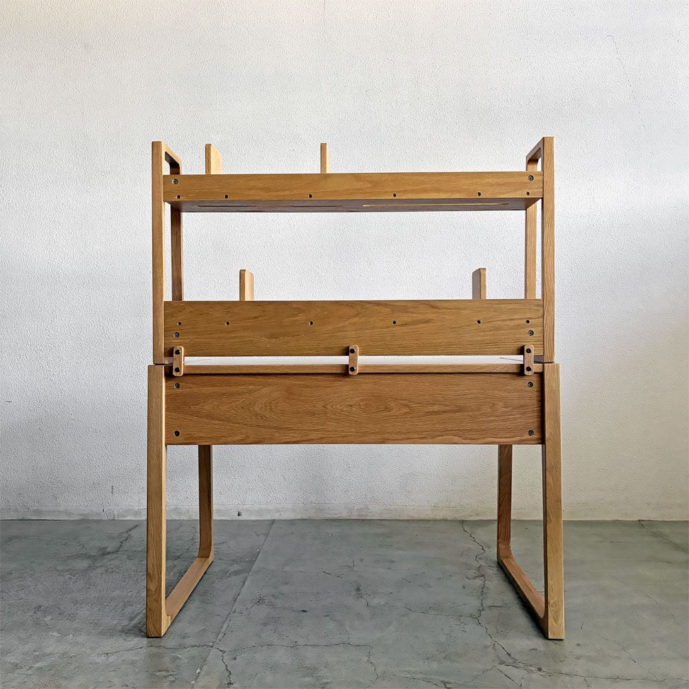アクタス ACTUS アクタスキッズ フォピッシュ foppish デスク + ハイタイプデスクシェルフ W110cm オーク材 石田和人 現行定価￥140,800- 〓