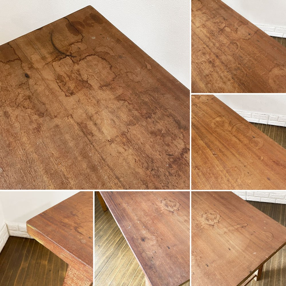 ビンテージ Vintage 木製 ワークテーブル コンソールテーブル アトリエテーブル 作業台 約 w150cm 店舗什器 ◎