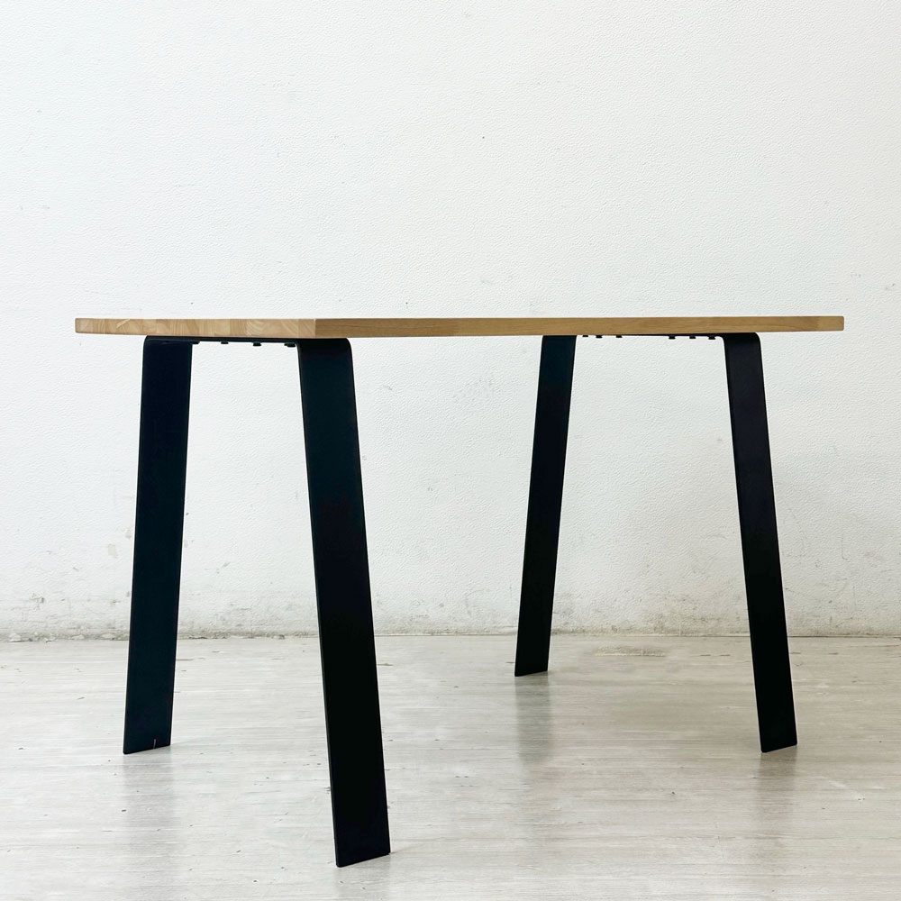 かなでもの KANADEMONO ザ・テーブル THE TABLE ダイニングテーブル デスク ラバーウッド無垢集成材 スチール W100cm ナチュラル インダストリアル ●