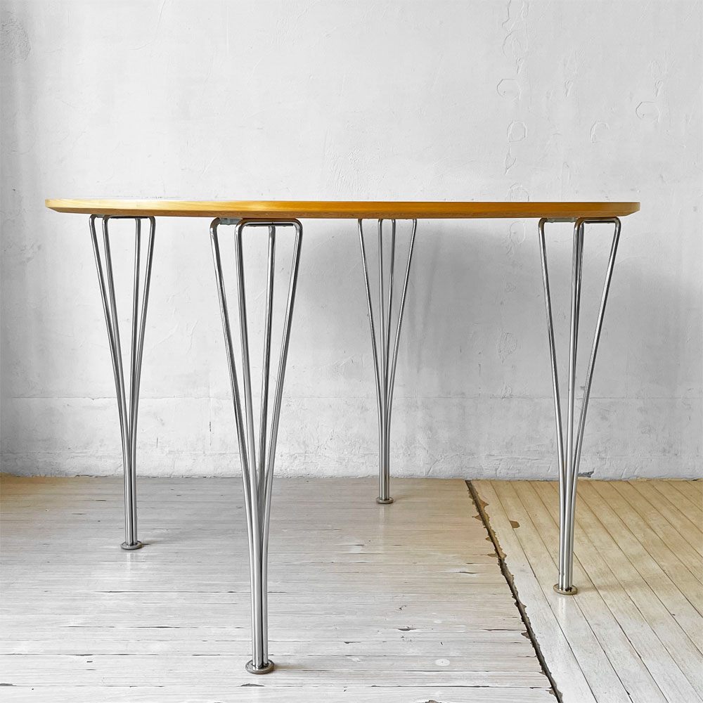 フリッツハンセン Fritz Hansen Bテーブル スーパー円テーブル ダイニングテーブル ビーチ材 ピート・ハイン ブルーノ・マットソン アルネ・ヤコブセン デンマーク 北欧家具 廃番希少 ★