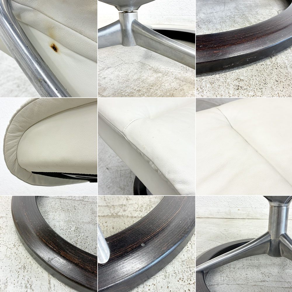 エコーネス EKORNES ビュー View ストレスレスチェア stressless リクライニングチェア シグニチャーベース Mサイズ オットマン付き 牛革 定価513,700円 〓