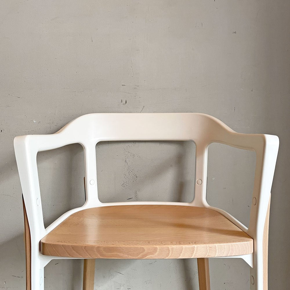 マジス MAGIS スティールウッドチェア Steelwood Chair ホワイト＆ビーチ アームチェア ロナン & エルワン・ブルレック イタリア ■