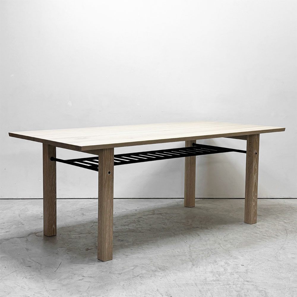 イヨベ工芸社 IYOBE フォーク FOLK ダイニングテーブル ミズナラ材 パウダーホワイト W180cm ナチュラルデザイン 定価￥356,000- ●