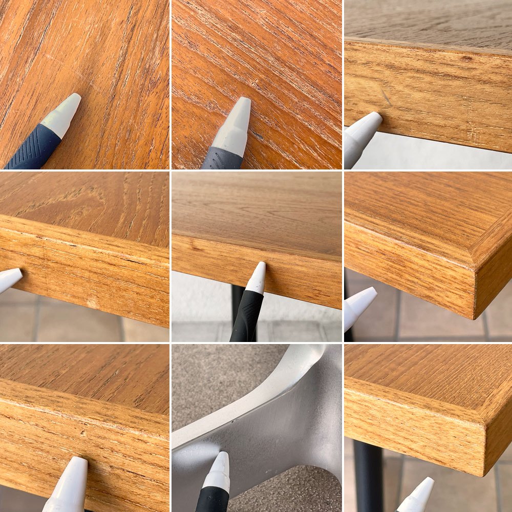 グリニッチ greeniche カフェテーブル Cafe Table 900×700 ダイニングテーブル チーク材 Xスチールレッグ インダストリアル ◇