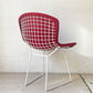 ノル Knoll 420 サイドチェア ワイヤーチェア ダイニングチェア ホワイト × レッド ファブリック フルカバー仕様 ハリー・ベルトイア ミッドセンチュリー ビンテージ ★