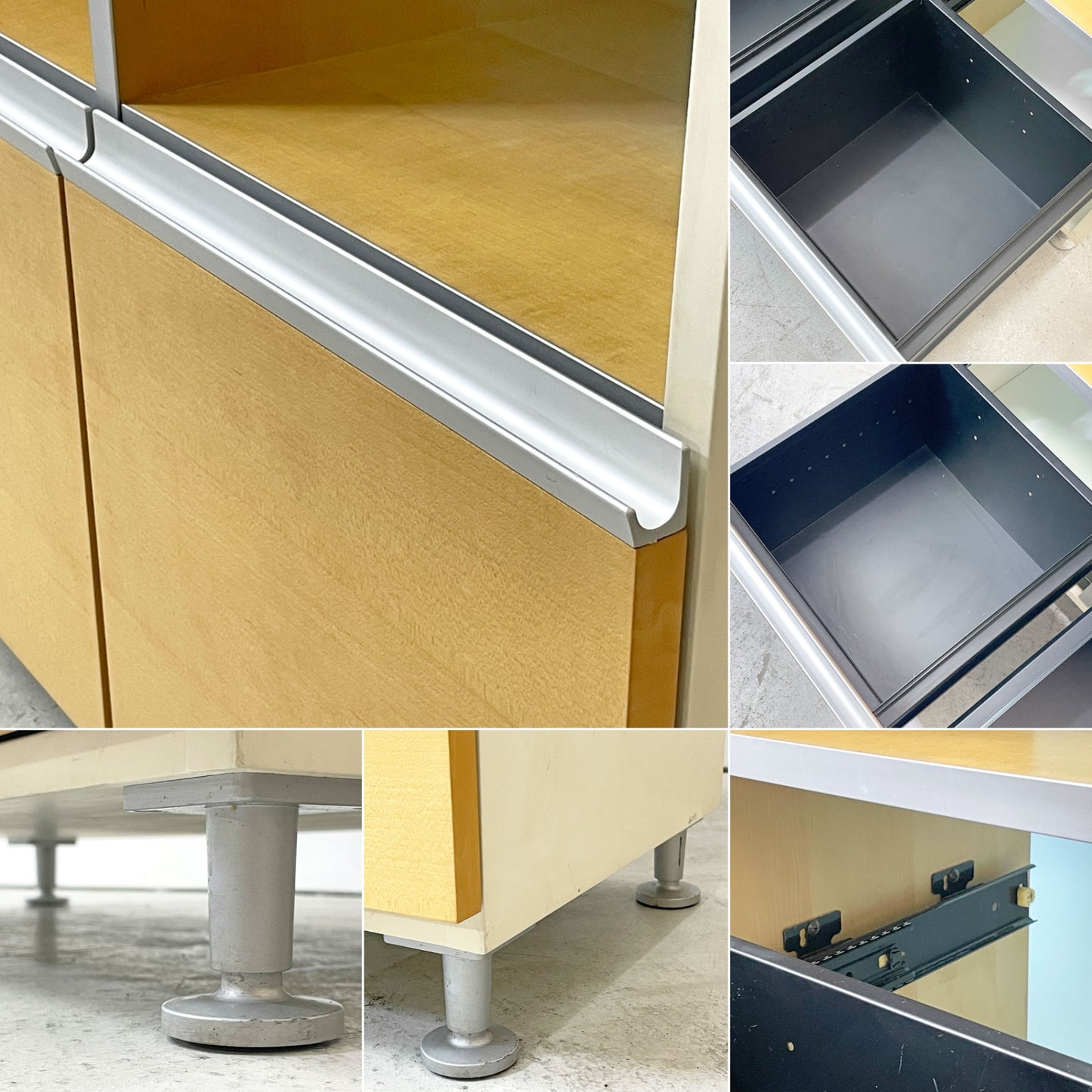 ウィルクハーン Wilkhahn ミナモ Minamo ファイリングシェルフ Filing Shelf ビーチ材 アルミフレーム アクリルパネル 2ドロワー 2列4段 コクヨ取扱い ●