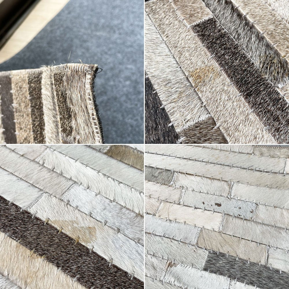アバ ハンドファブ AVA HANDFAB カウハイド パッチワーク グラデーション カウラグ 160×230ｃｍ 未使用品 ★