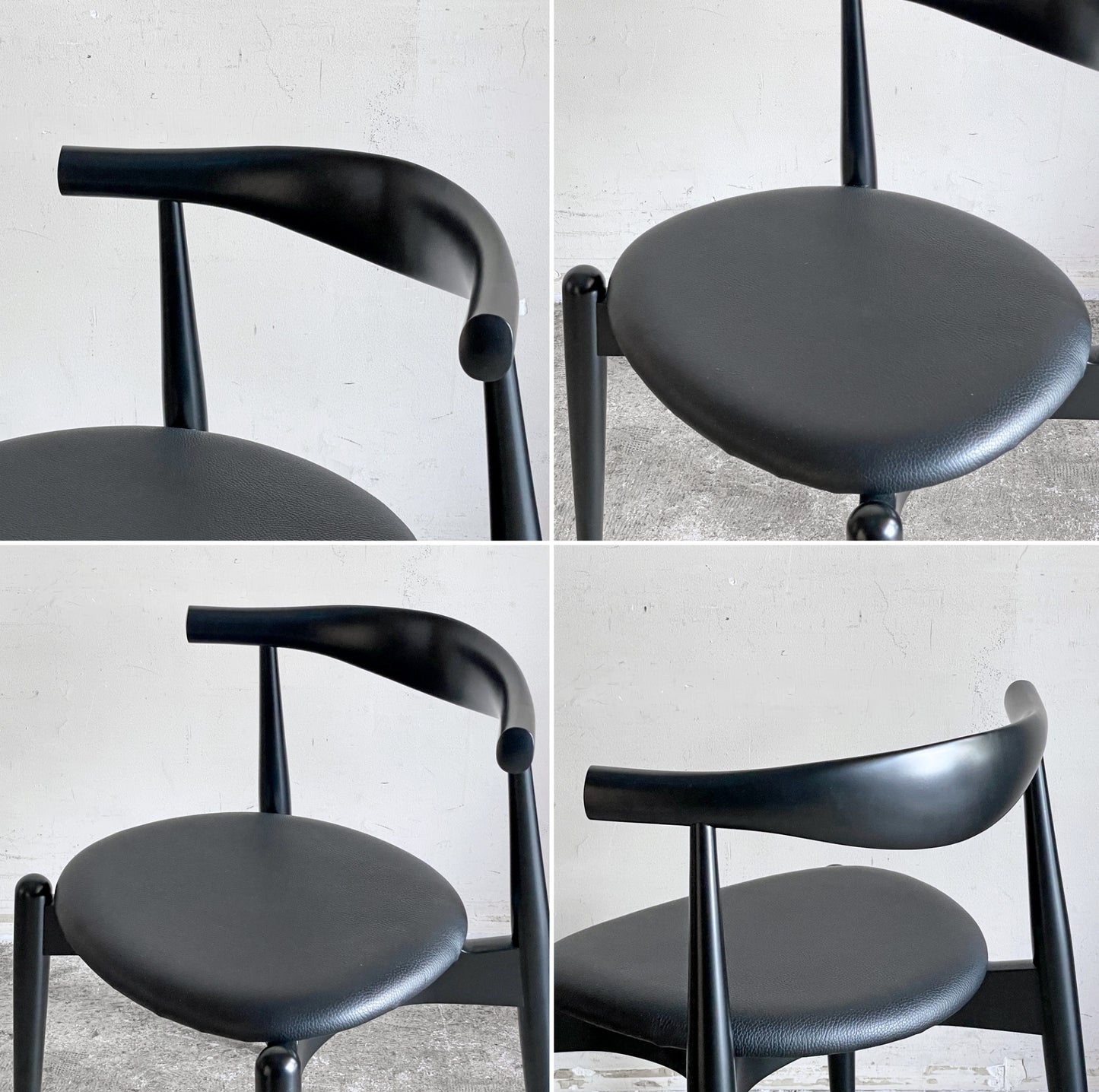 カールハンセン＆サン Carl Hansen & Son CH20 エルボーチェア オールブラック ハーフアーム ビーチ材 レザー ハンス・J・ウェグナー 北欧 ■