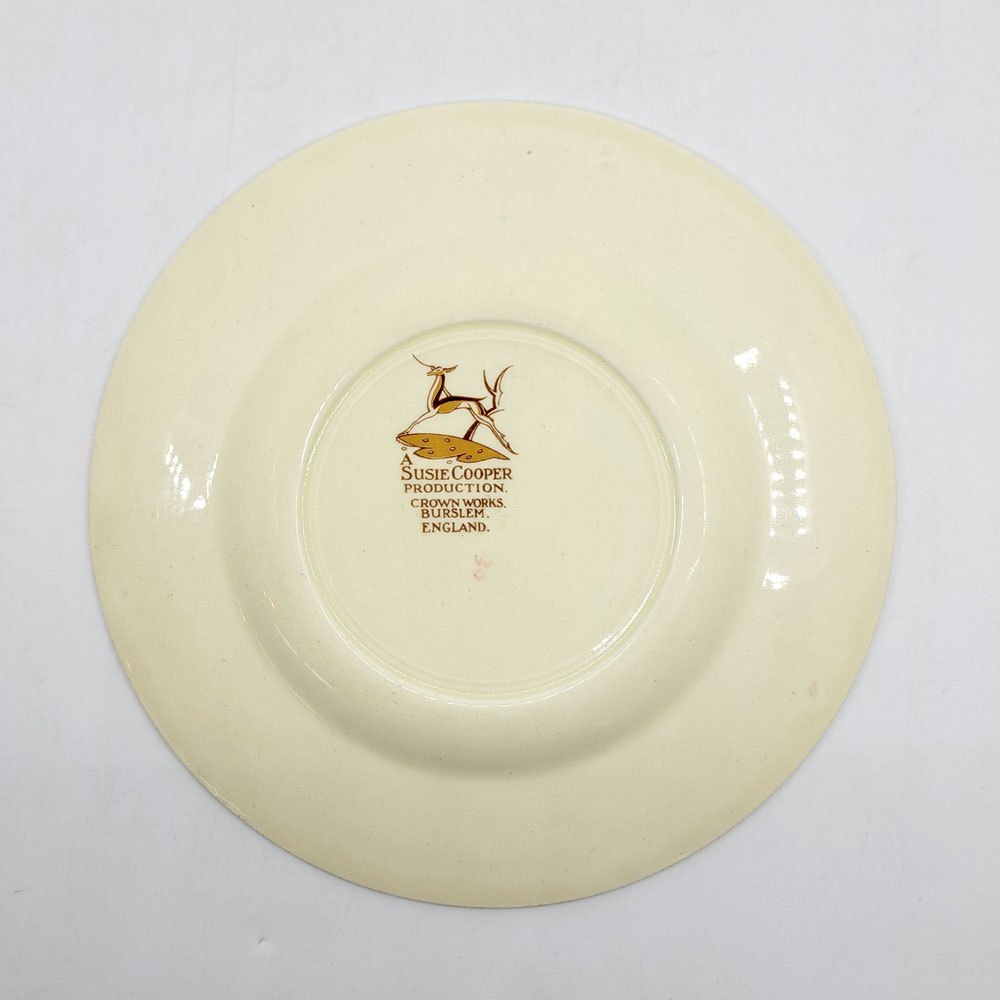 スージークーパー Susie Cooper ドレスデンスプレイ プレート ピンク Φ17cm 英国食器 ビンテージ ●