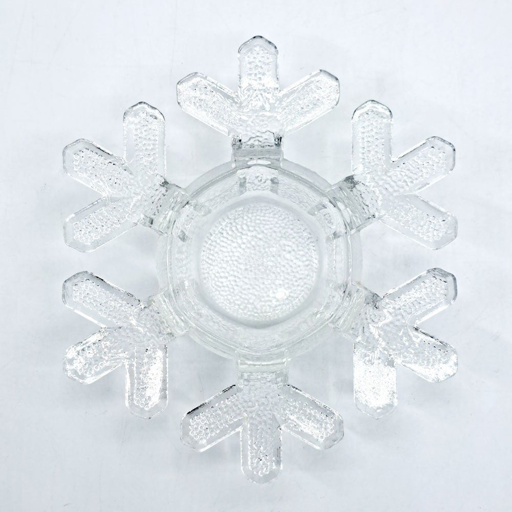 イッタラ iittala スノークリスタル キャンドルホルダー オブジェ 小物入れ W14.5cm ヴァルト・コッコ 1980s フィンランド 北欧ビンテージ ●