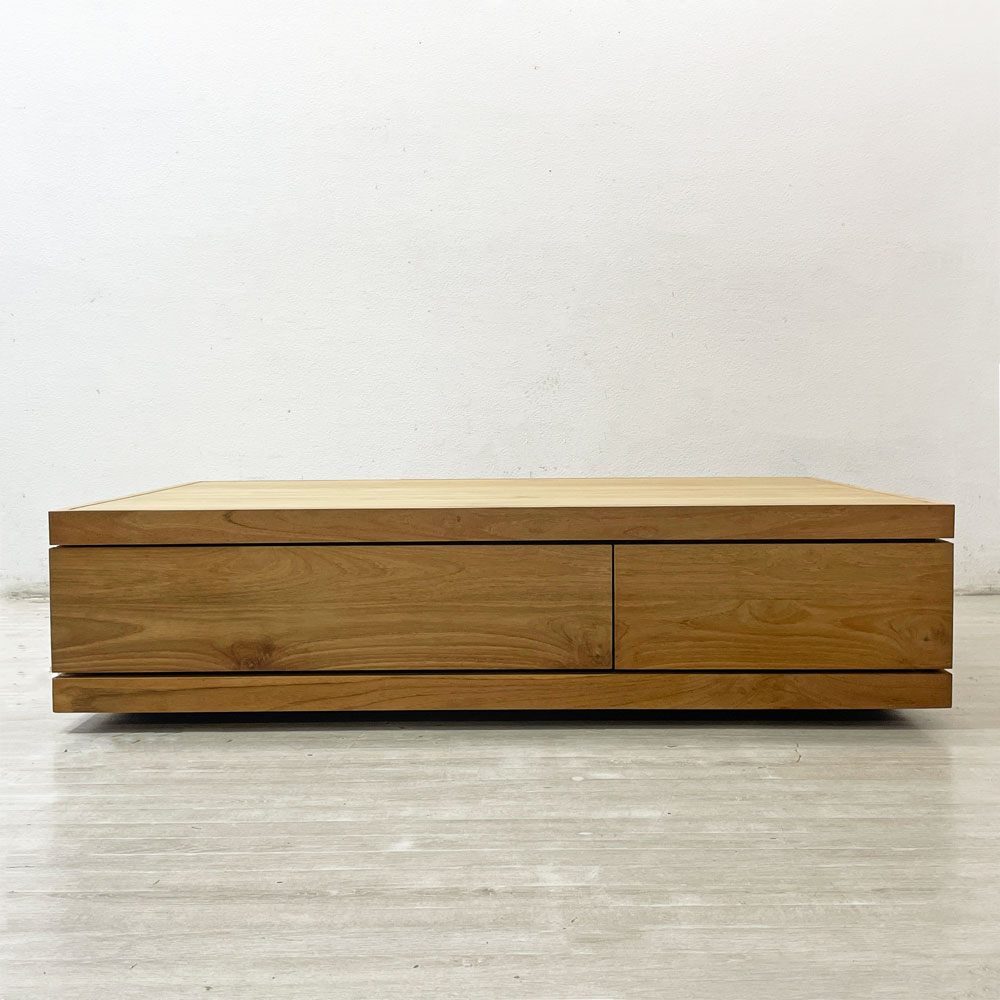 エスニクラフト Ethnicraft チーク バーガー コーヒーテーブル Teak Burger Coffee Table 2 drawers チーク無垢材 プッシュ・トゥ・オープンドロワー アジアンモダンデザイン ●