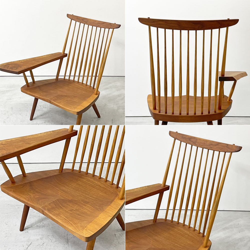 桜製作所 CN103 ラウンジアーム LOUNGE ARM ラウンジチェア アームチェア 片肘 ウォールナット無垢材 ジョージ・ナカシマ George Nakashima 焼印有 ●