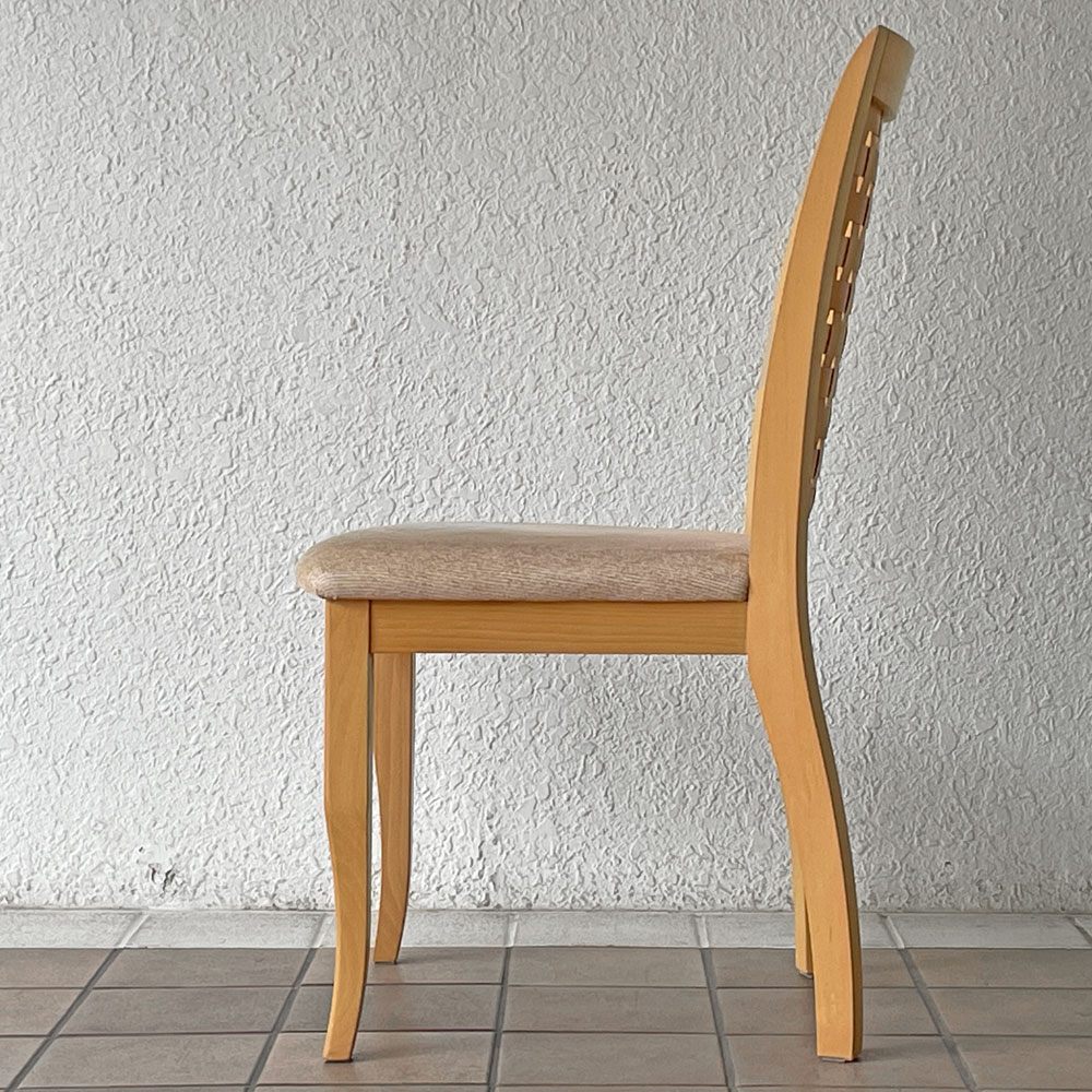 カリガリス Calligaris ダイニングチェア ハイバック ビーチ材 編み込み ファブリック ナチュラルモダン B ◇