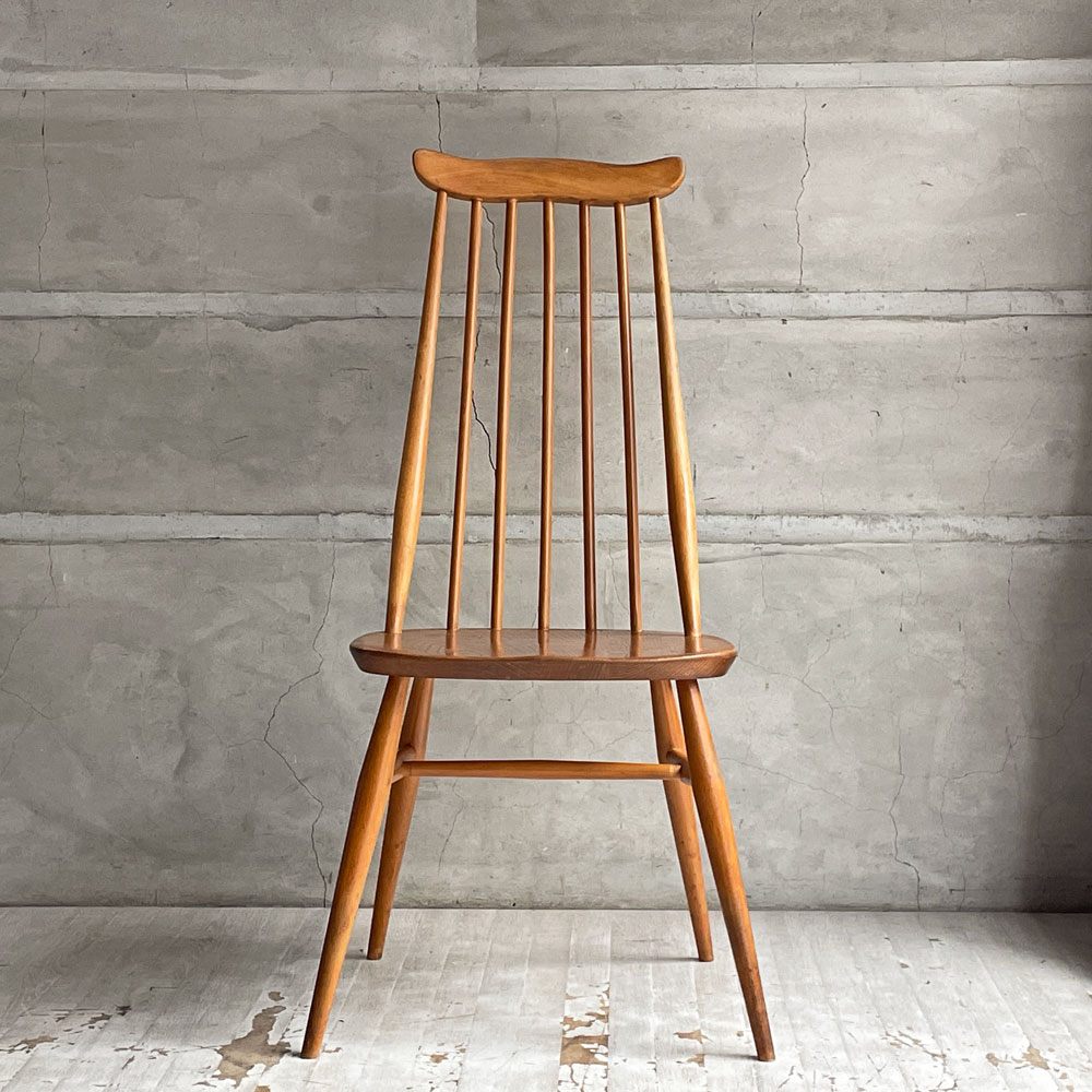 アーコール Ercol ゴールドスミス ダイニングチェア コロニアル ハイバック スティックバック エルム材 ♪