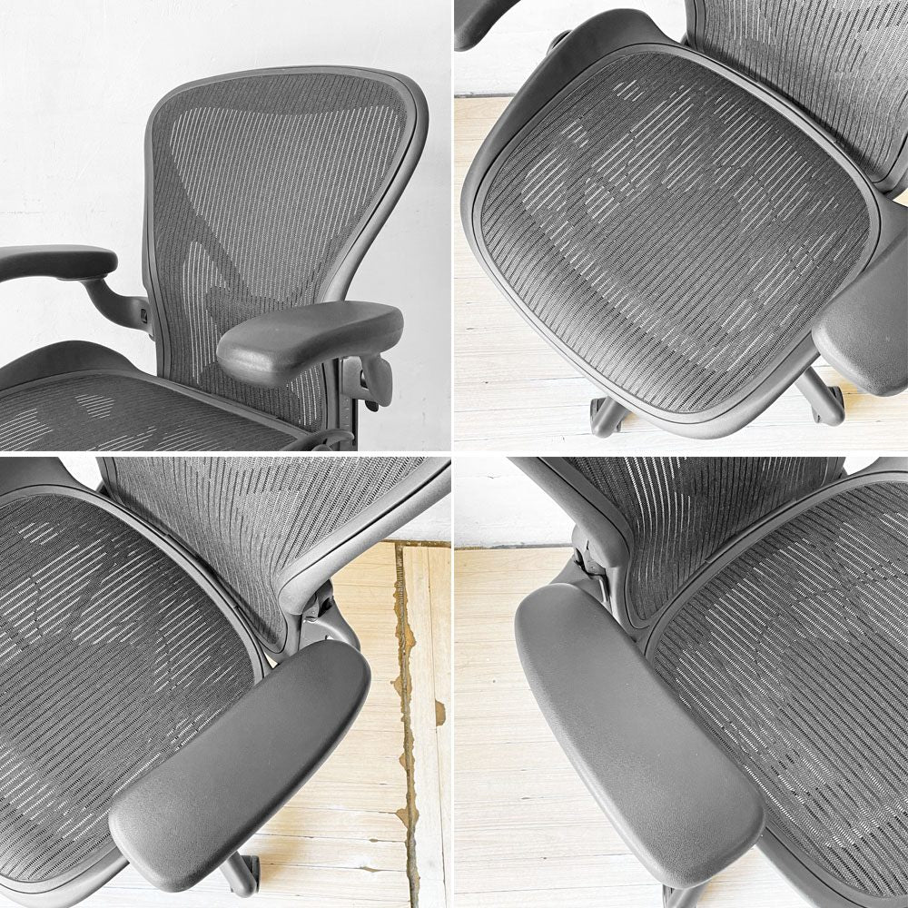 ハーマンミラー Herman Miller アーロンチェア クラシック Bサイズ ポスチャーフィット フル装備 グラファイトベース デスクチェア オフィスチェア ★