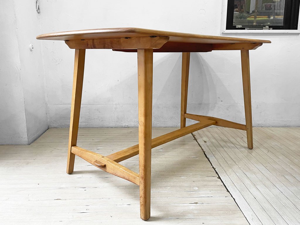 アーコール ercol トレッスル Trestle ダイニングテーブル エルム材 ビーチ材 UKビンテージ 英国家具 希少 ★