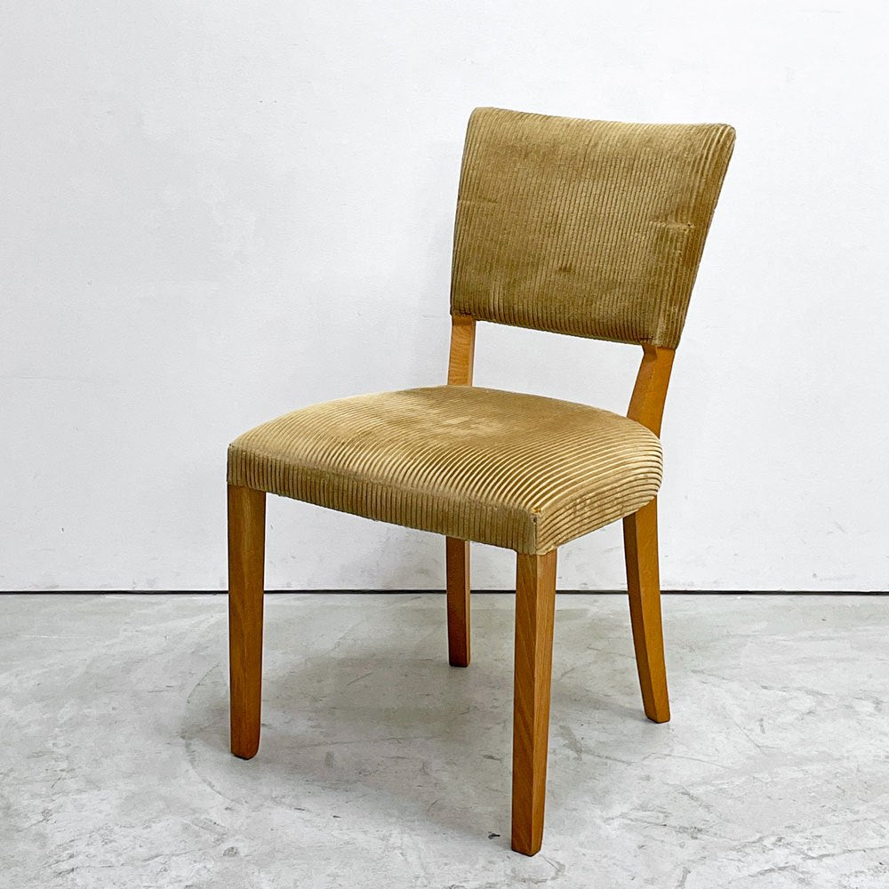 トラックファニチャー TRUCK FURNITURE エスアールチェア SR CHAIR ダイニングチェア ナラ無垢材 コーデュロイ 鋲打ち 定価 ￥90,310- B ●