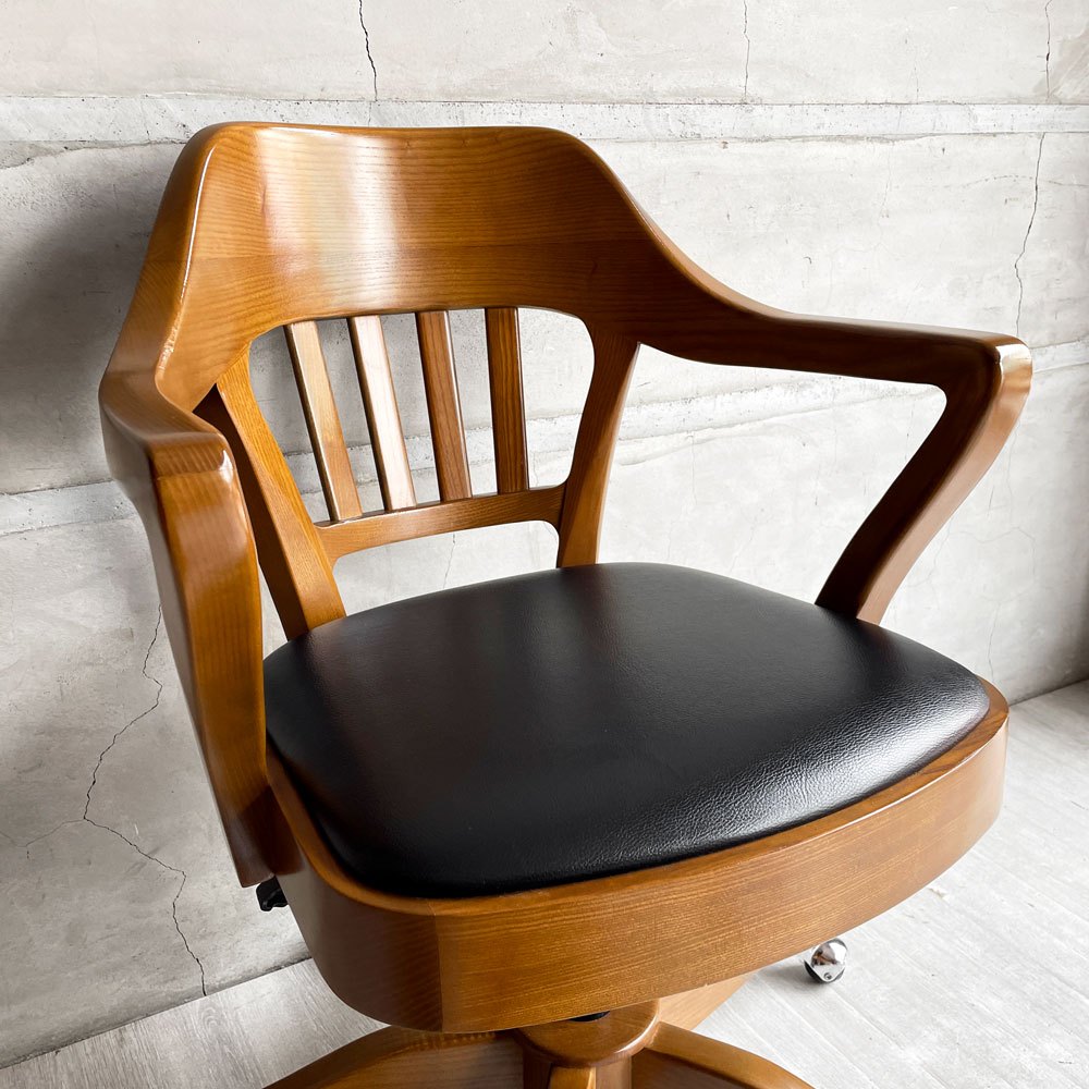 アクメファニチャー ACME Furniture ショーウォーカー SHAW-WALKER デスクチェア アームチェア タモ材 PVCレザー キャスター 昇降 リクライニング 参考定価￥79,200-♪