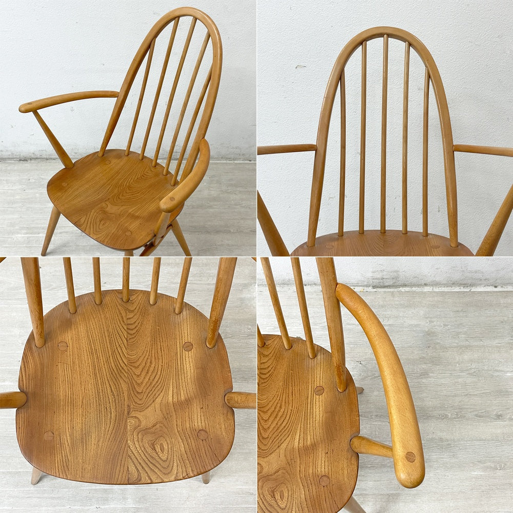 アーコール Ercol クエーカーチェア アームチェア UKビンテージ Vintage 英国家具 ●